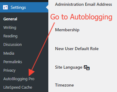 Autoblogging settings in wordpress
