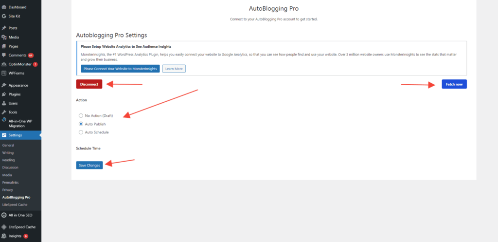 Autoblogging WordPress Plugin setup
